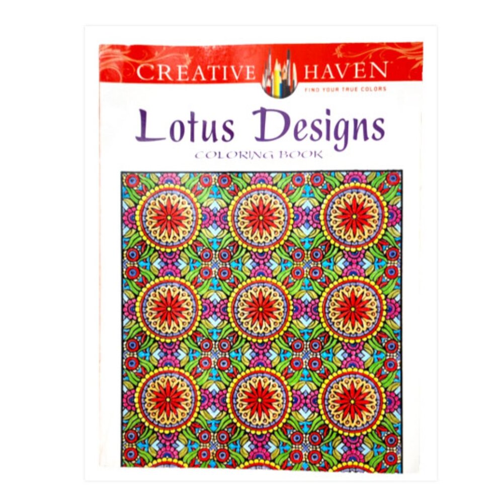 Lotus Designs Coloring Book by Creative Haven Alberta Hutchinson NEW